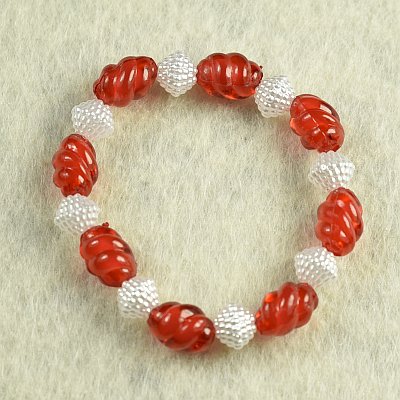 Детска гривна с червени усукани цилиндри PICTURE OF ITEM 1437
