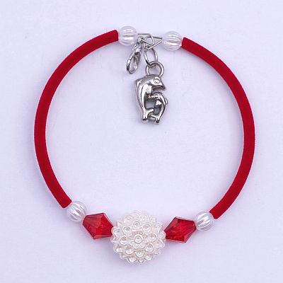 Гривна с далия и червени ромбове PICTURE OF ITEM 2102