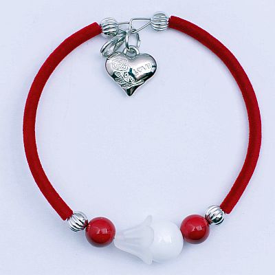 Гривна с бял и червен ахат PICTURE OF ITEM 2135