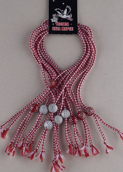 Десятка бели и червени гравирани топчета PICTURE OF ITEM 1548
