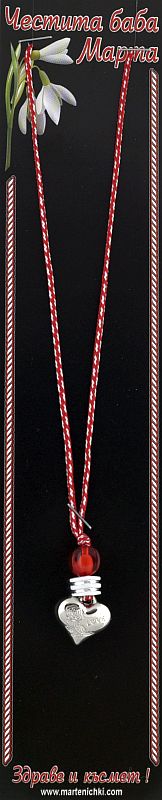 Колие сърце с роза PICTURE OF ITEM 1672