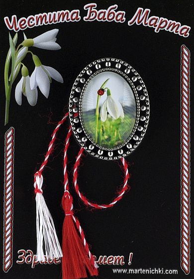 Брошка елипсва с кокиче PICTURE OF ITEM 1682