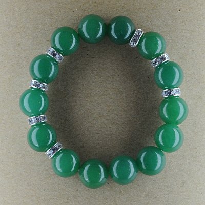 Гривна - авантюрин 12мм и метал с кристали PICTURE OF ITEM 948